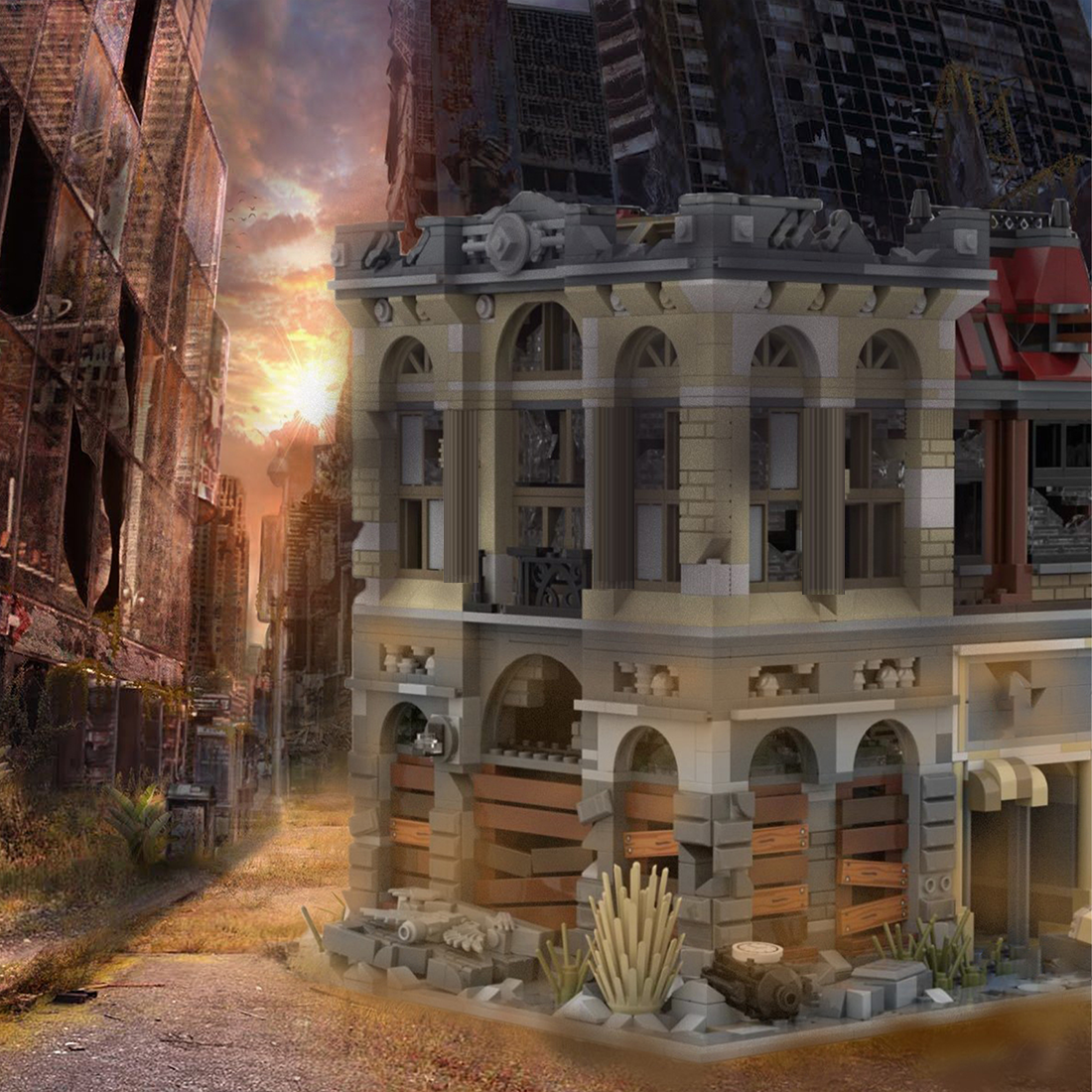 moc-41175 brick bank - apocalypse version building block set (2500pcs)