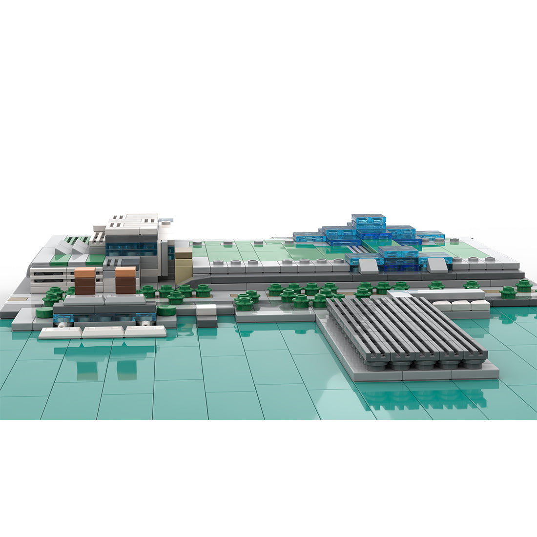 moc-243095 1/2000 scale manhattan midtown javits center building blocks set (858pcs)