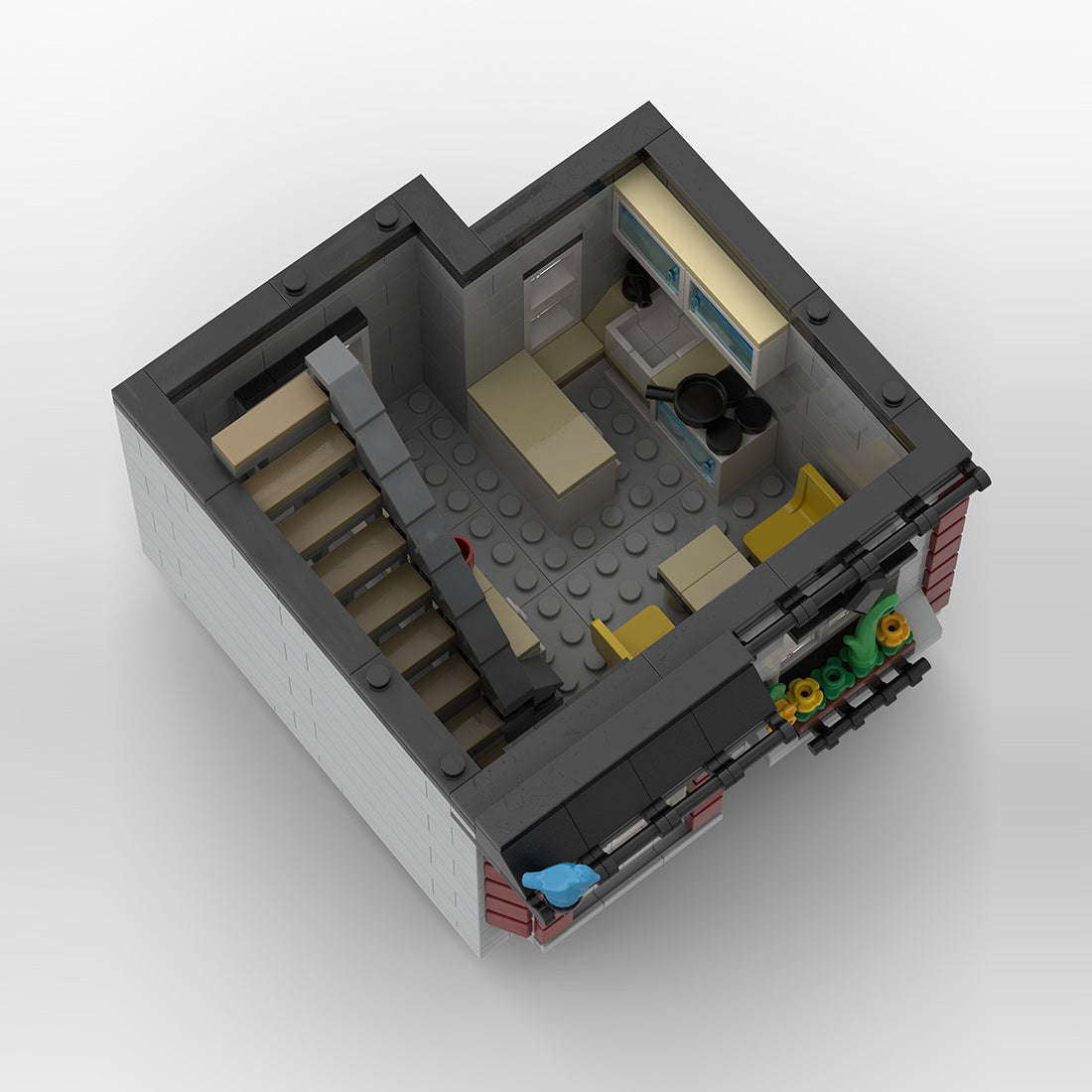 modular townhouse building blocks set (1584pcs) by kros