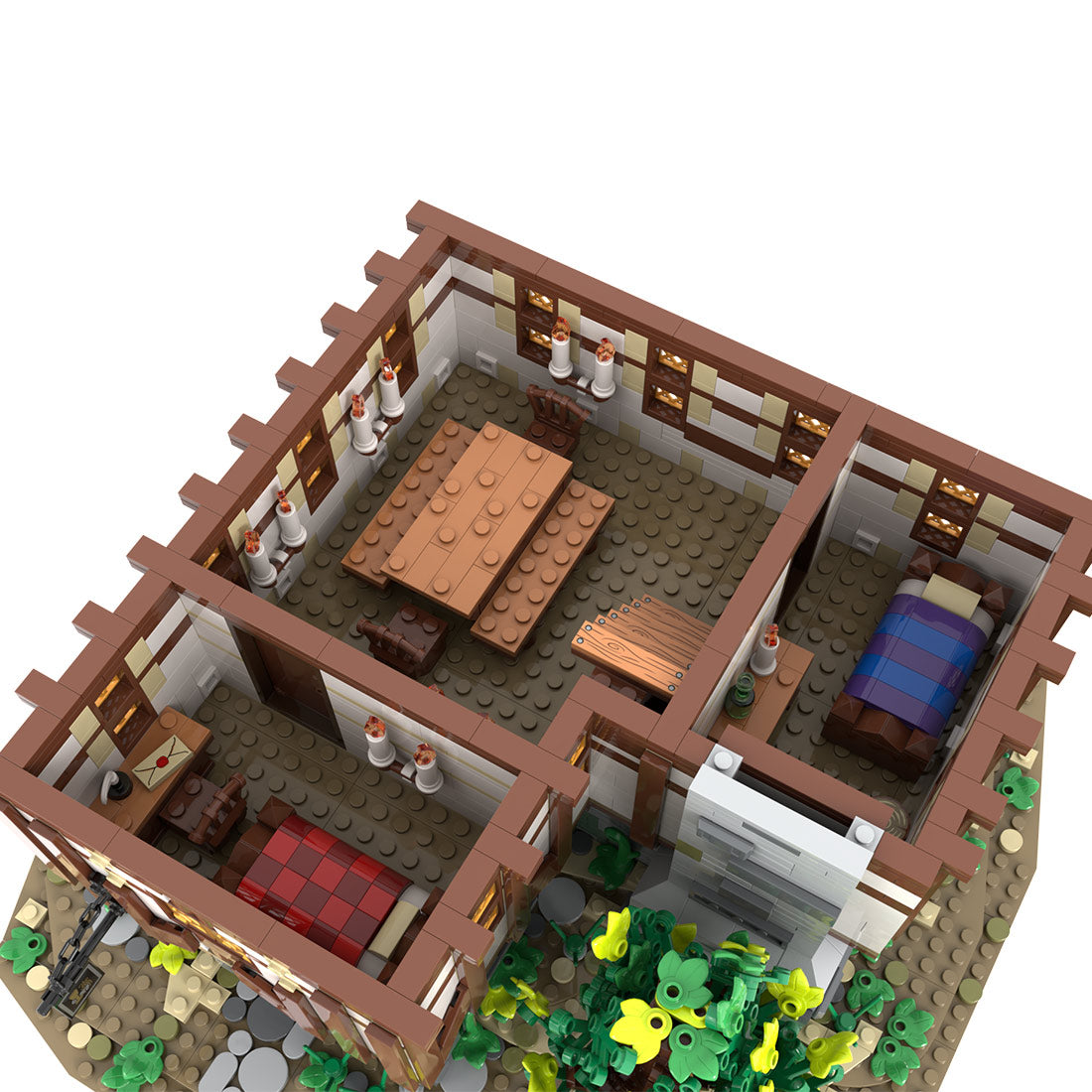 moc-202047 medieval tavern & inn building blocks set(3745pcs)