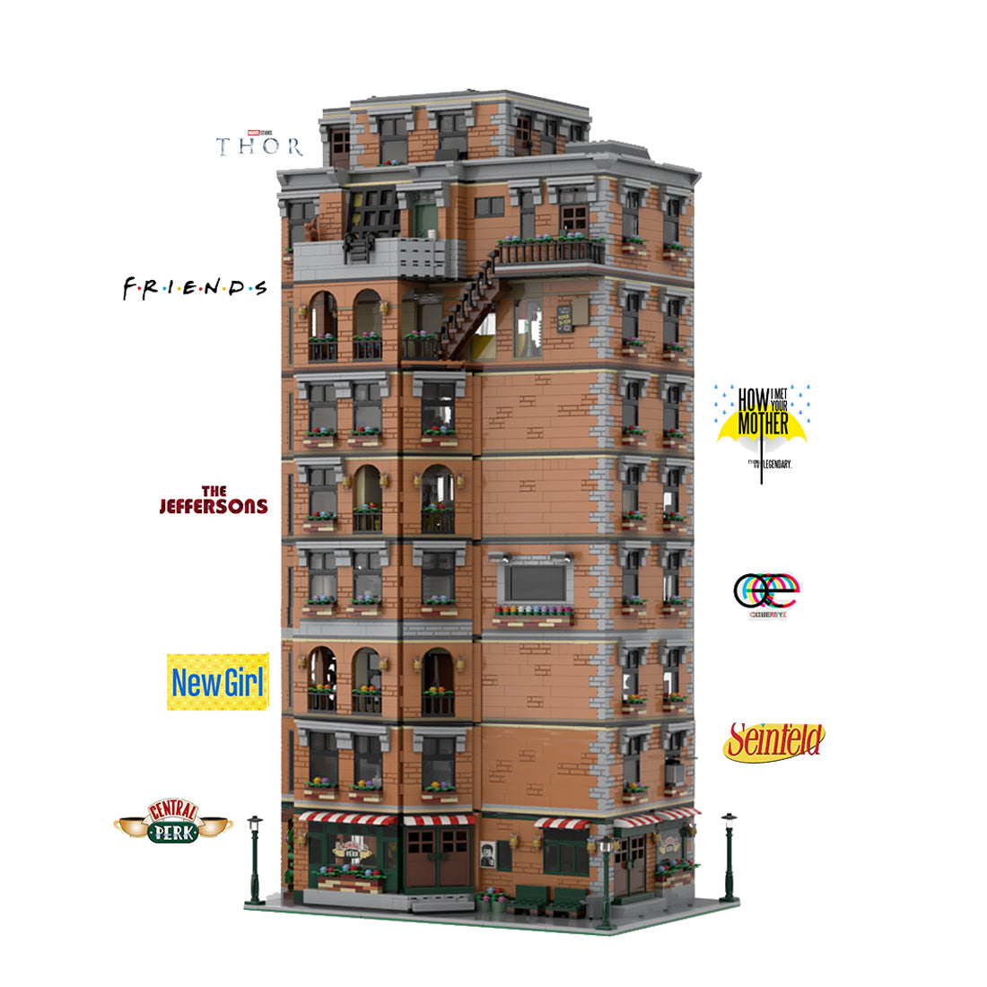moc-83817 seinfeld apartment small particle building block model kit (1542pcs)