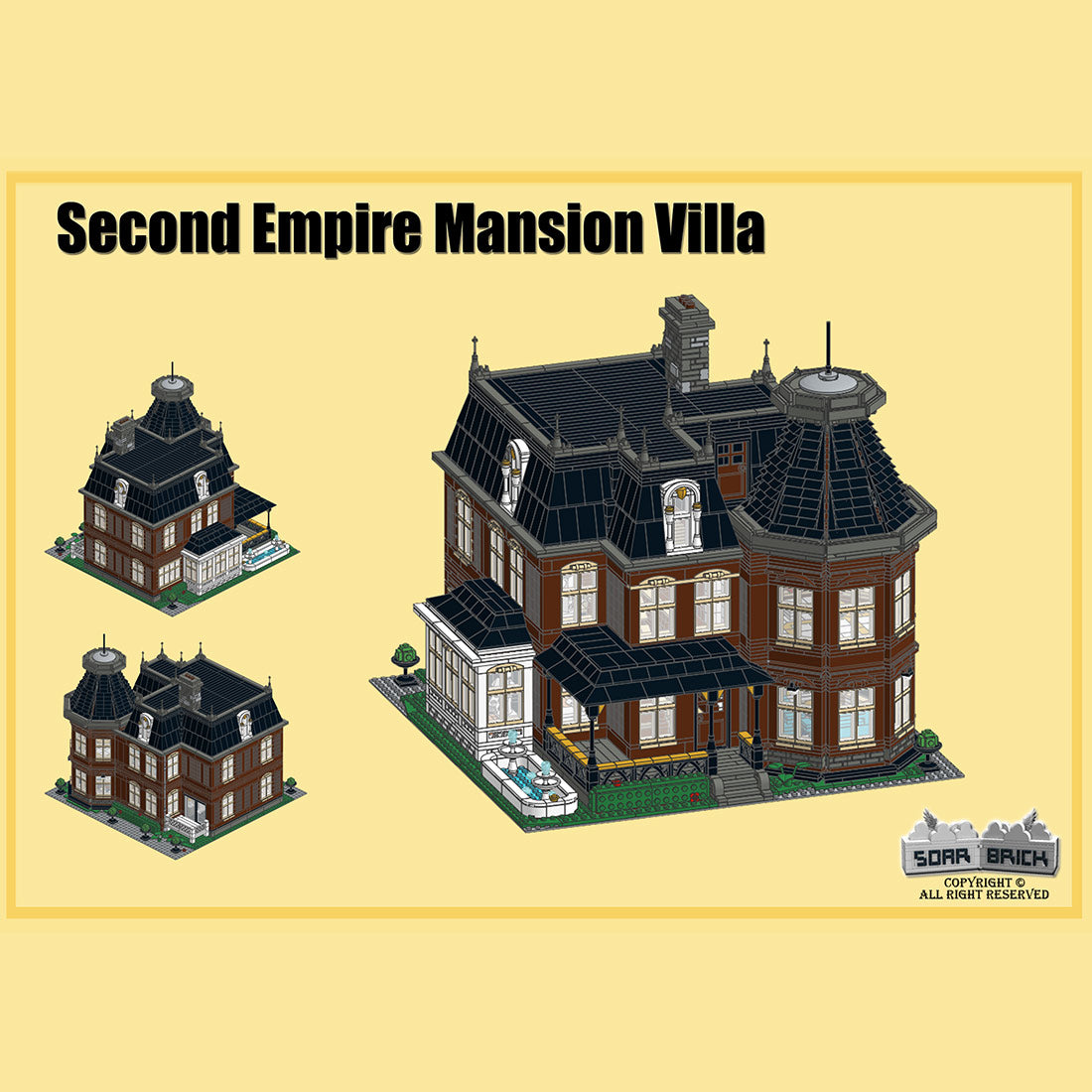 victorian manor house historic european mansion building blocks (4939pcs)