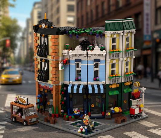 Holiday Corner Street Building Set: Your Dream Immersive Brick City Corner | Fanbrick
