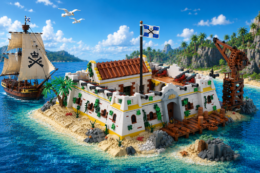 MOC-256804 Castilo Seaside Harbor Castle Building Blocks | Designed by Mikey_Brickalloti