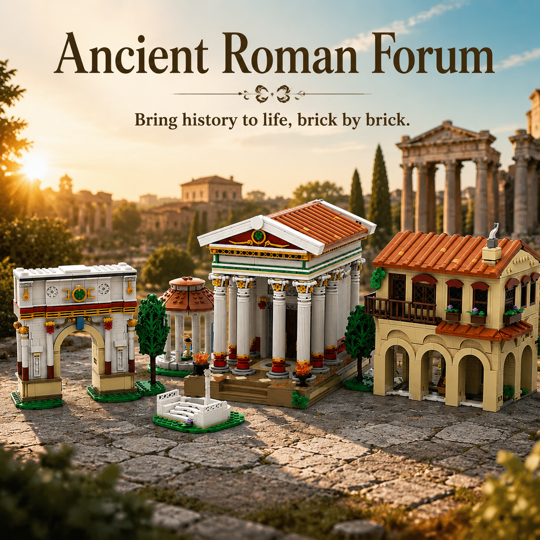 Ancient Roman Forum Building Blocks Set | Recreate Ancient Rome Architecture | Fanbrick