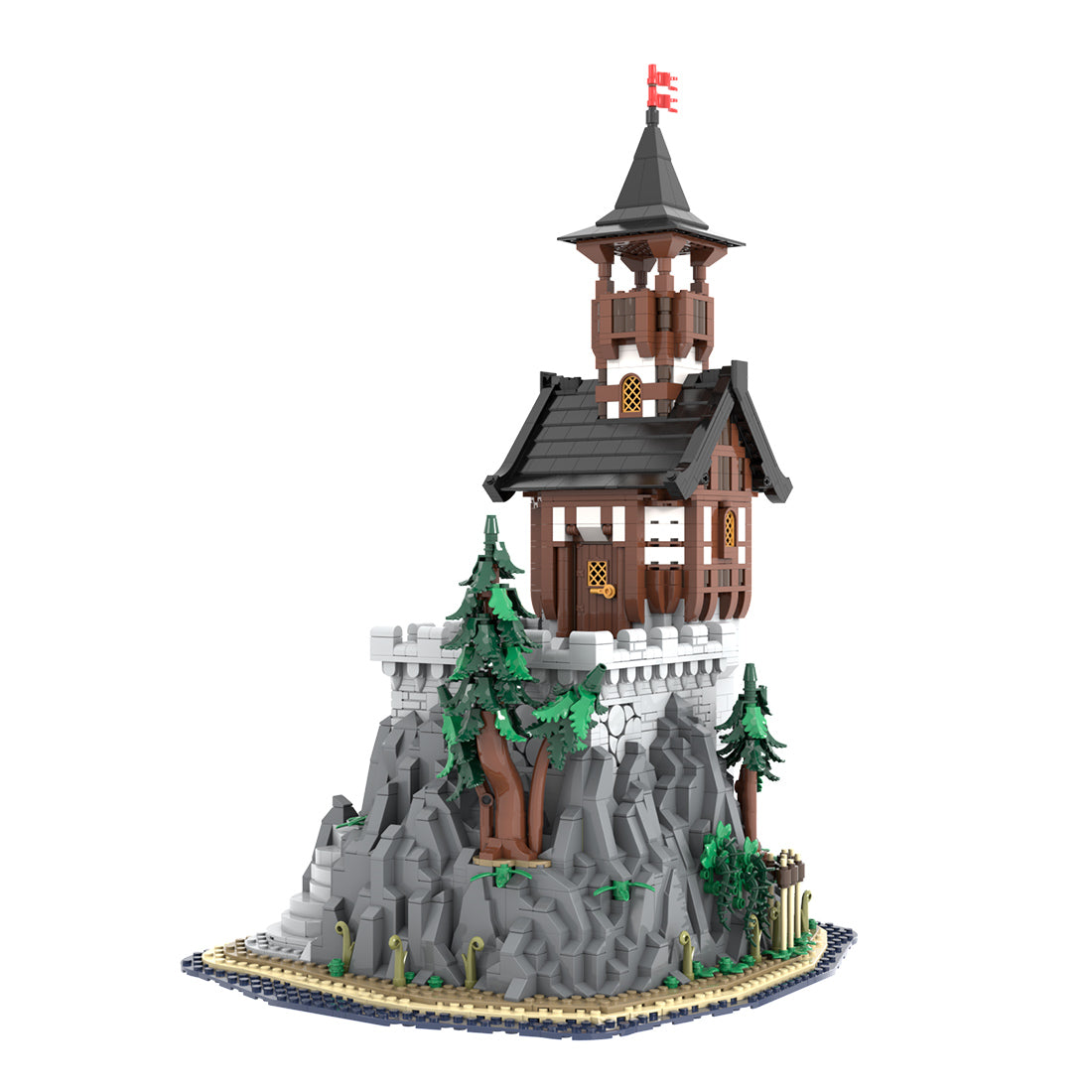 moc-227229 medieval rock tower building blocks set(2962pcs)