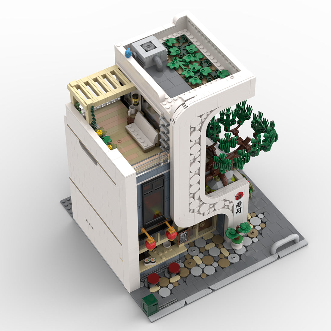 moc-237866 japanese sushi restaurant building blocks set(2354pcs)