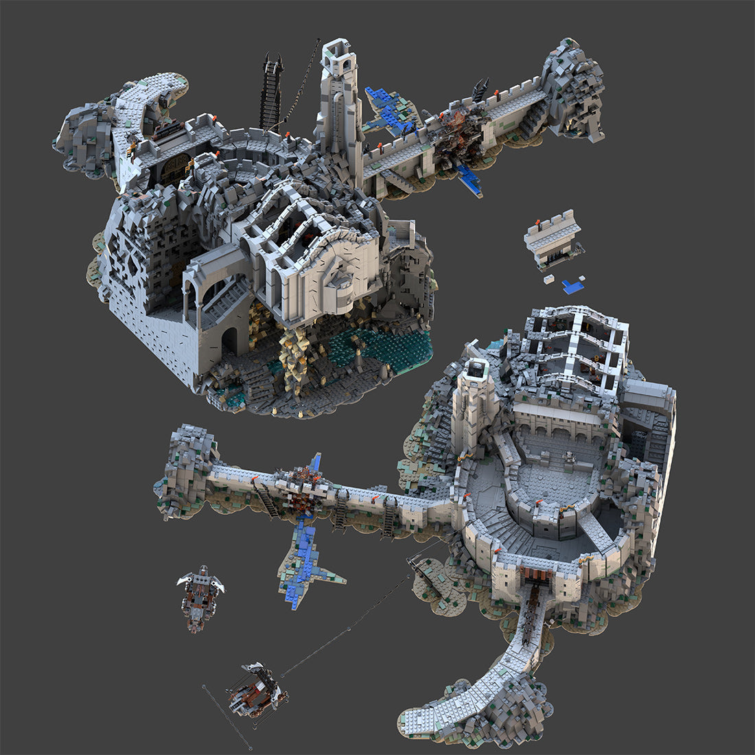 moc-228790 medieval sci-fi film fortress valley scene helms deep building blocks set(12807pcs)