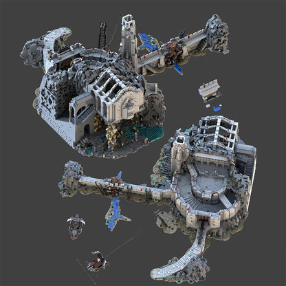 moc-228790 medieval sci-fi film fortress valley scene helms deep building blocks set(12807pcs)