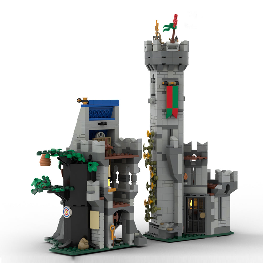 moc-209693 the hidden grove stronghold building blocks set (1078pcs)