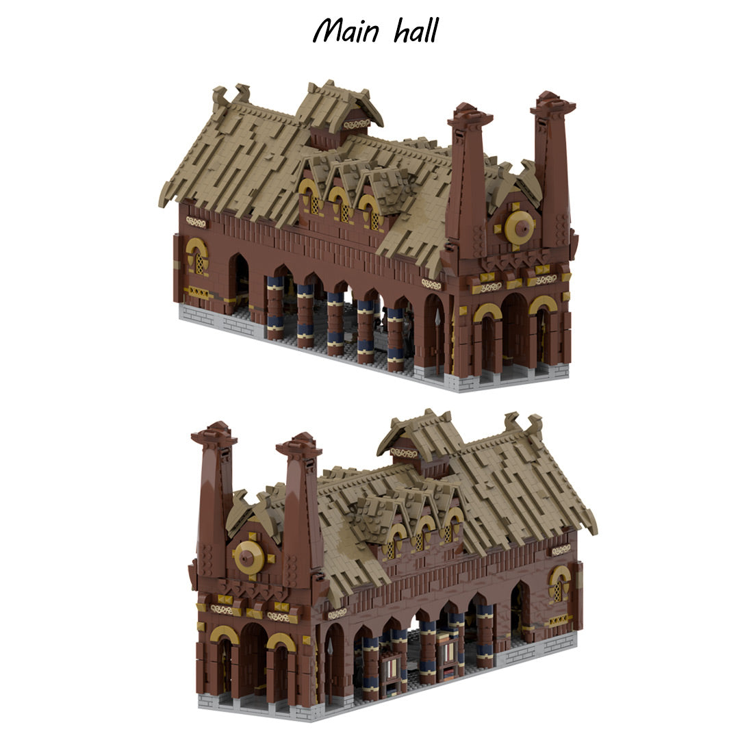 moc-62288 meduseld golden hall building blocks set
