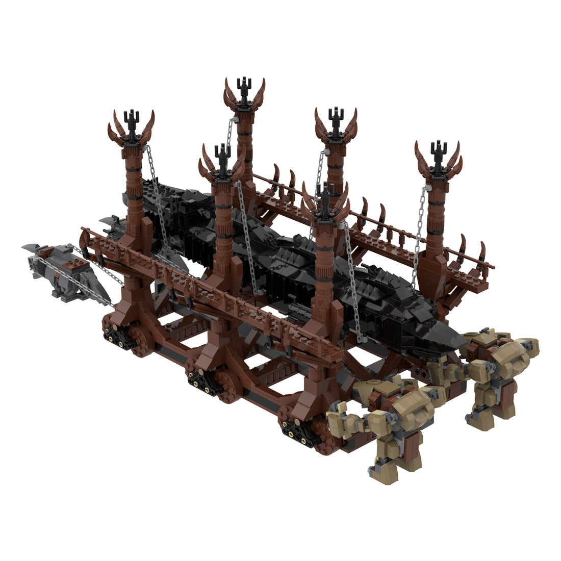 moc-122034 wolf-head siege ram model building blocks set (2486pcs)