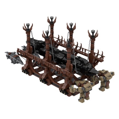 moc-122034 wolf-head siege ram model building blocks set (2486pcs)