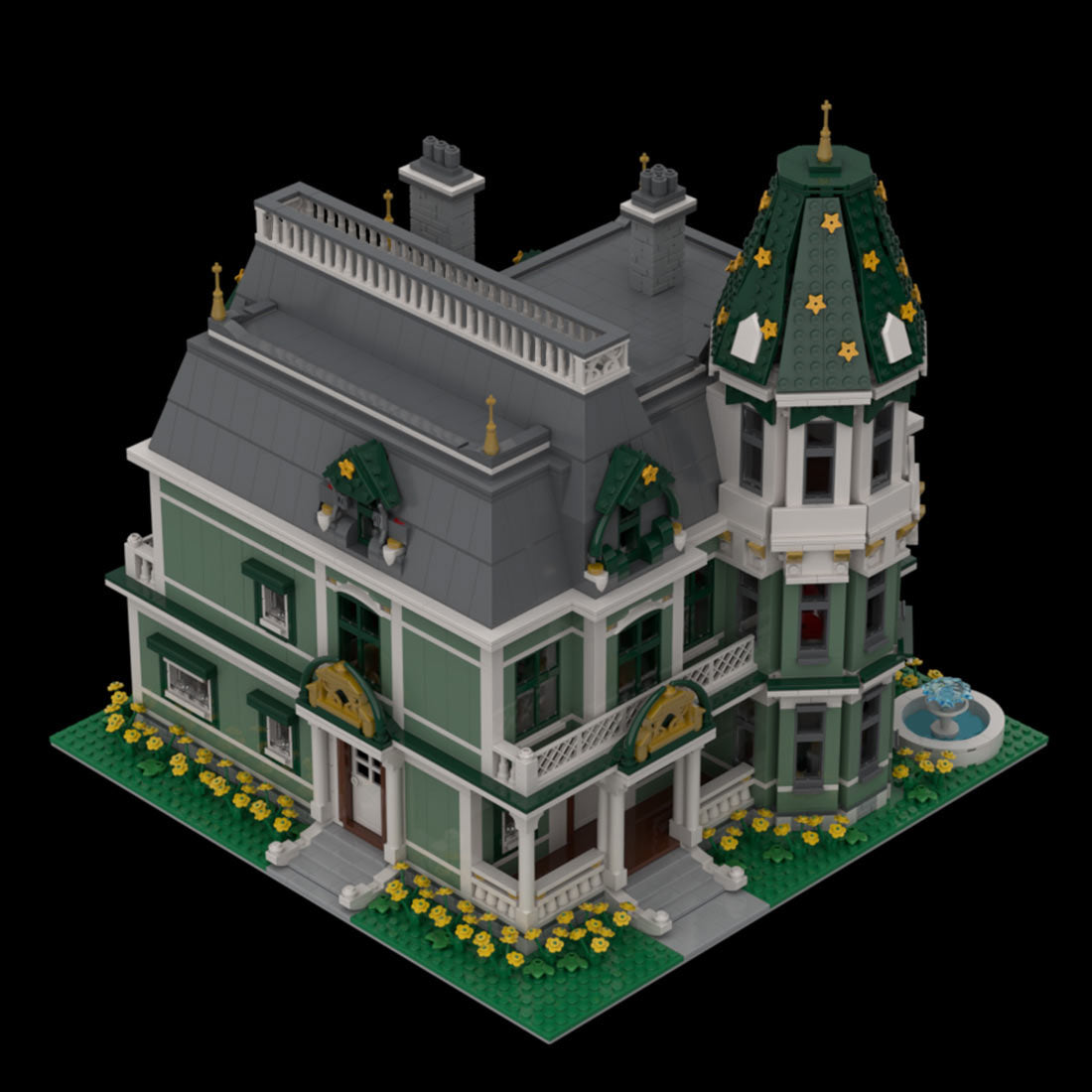 classic victorian residence european town house building blocks set (4772pcs)