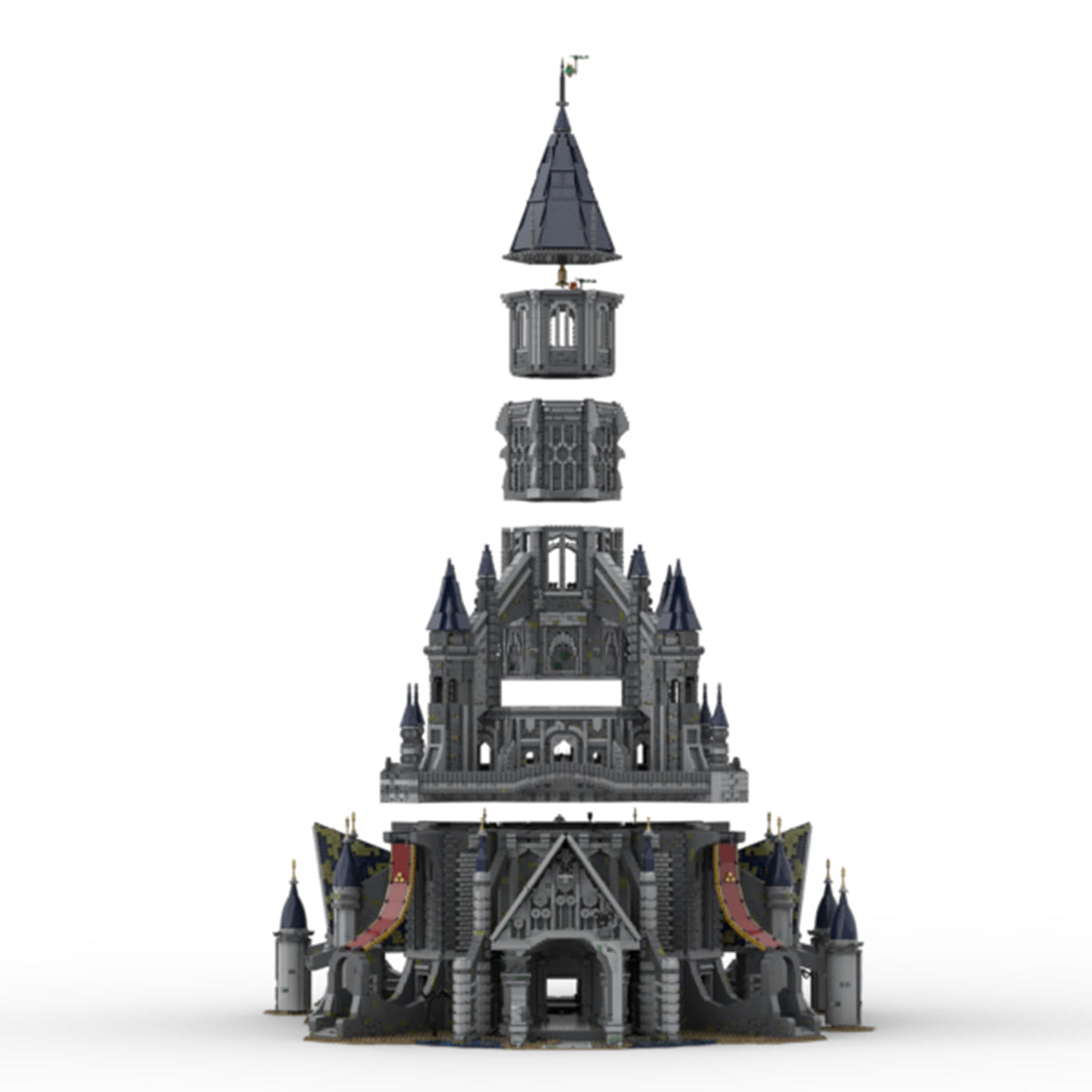 moc-161243 hyrule castle building blocks set – zelda tears of the kingdom giant moc model (47821pcs)