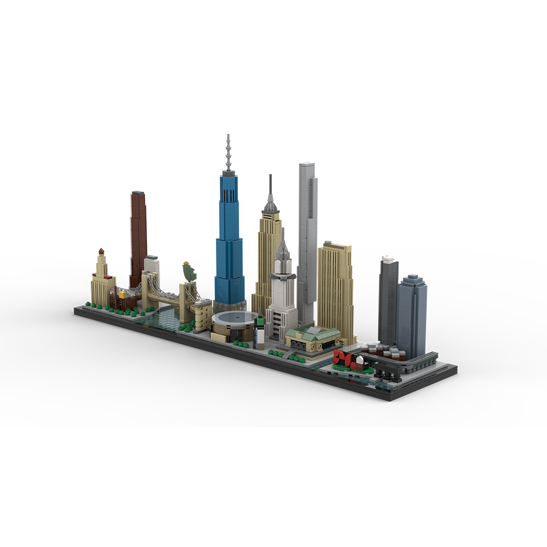 moc-171090 1/2000 scale new york City skyline building blocks set (1871pcs)