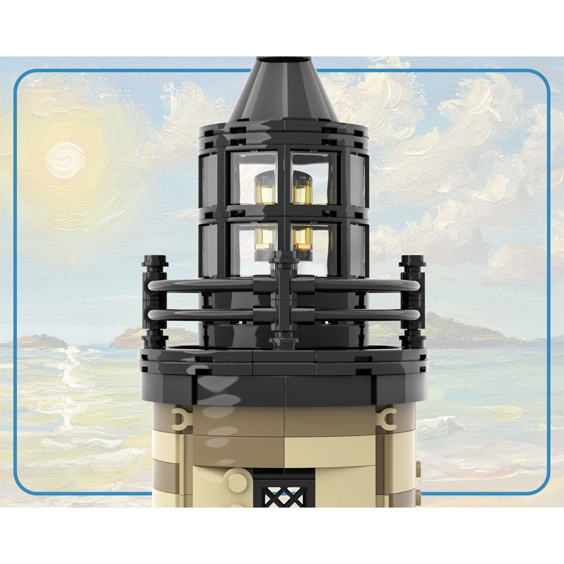 moc-253560 lighthouse rock - seaside harbor castle building blocks set(1647PCS), Bay Architecture Model Modular
