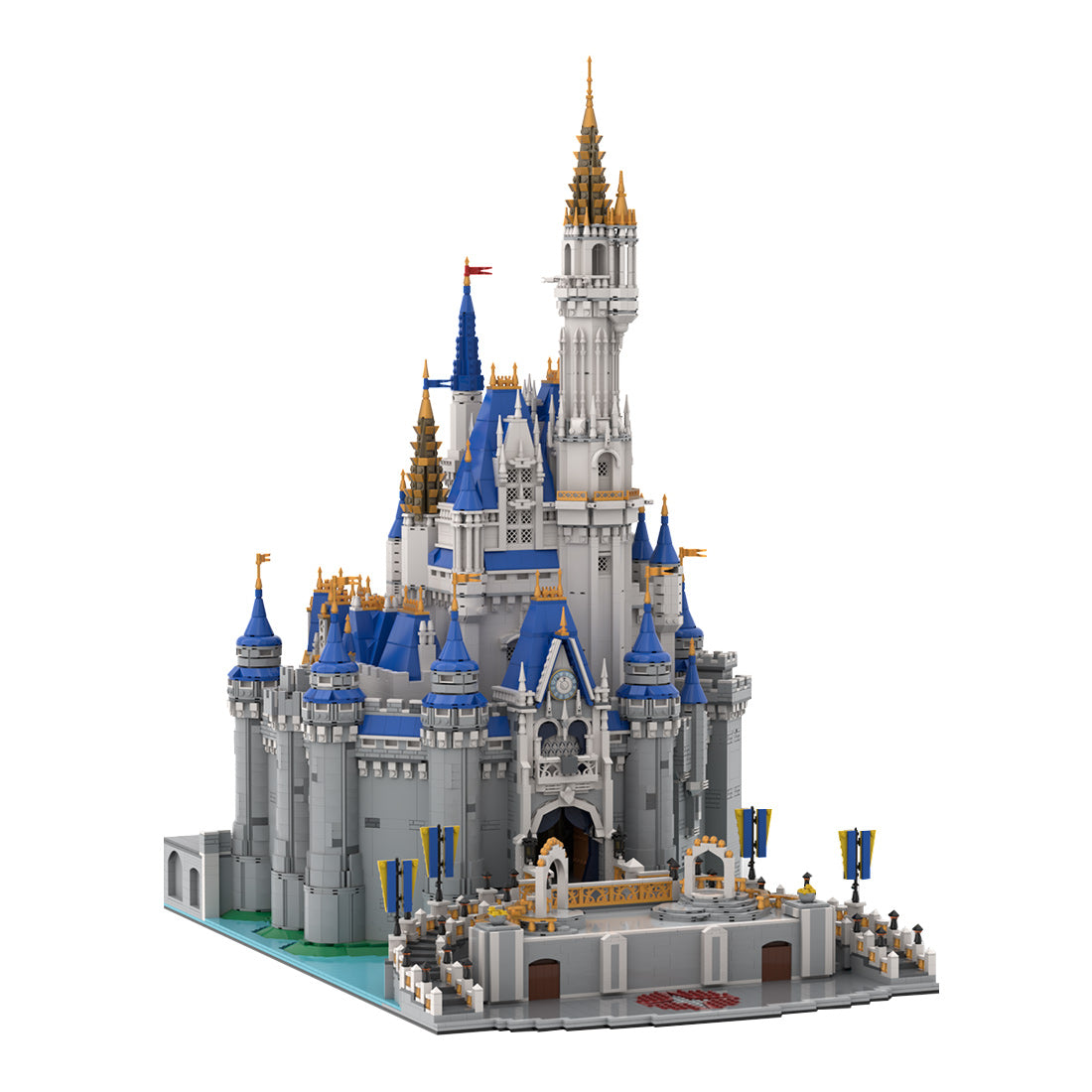 moc-254957 ultimate cinderella castle v2 with stage castle building blocks(13032pcs)