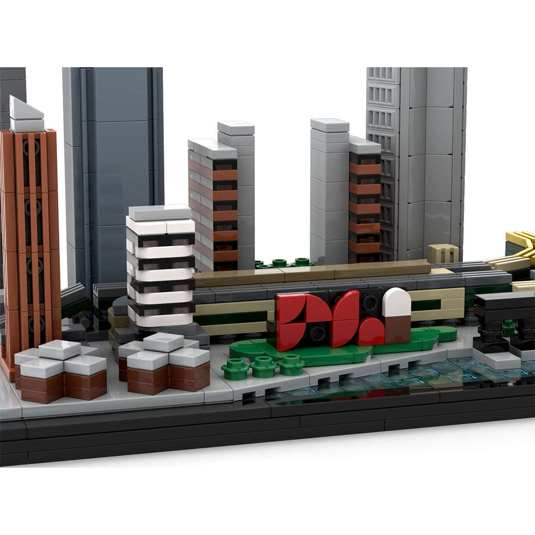 moc-166240 1/2000 scale modern american city skyline building blocks set (907pcs)