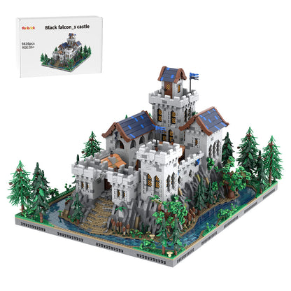 moc-229261 black falcon’s castle building blocks set (9836pcs)