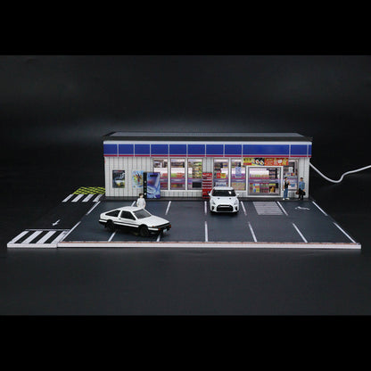 1/64 Scale Lawson Convenience Store Diorama Building Scene Model with Parking Area