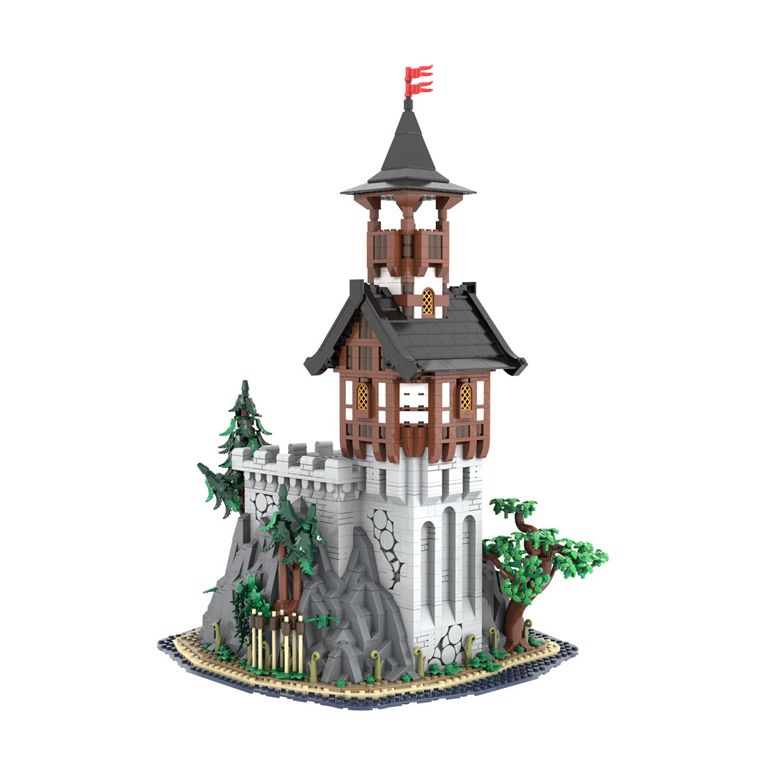 moc-227229 medieval rock tower building blocks set(2962pcs)