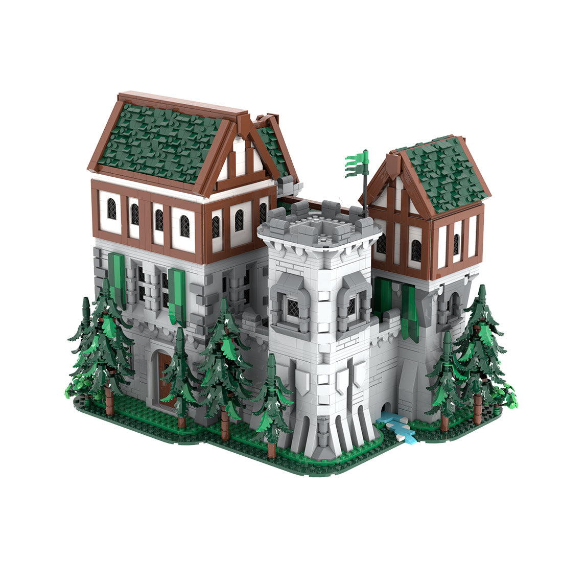 moc-241818 green dragon knights’ castle building blocks set (4862pcs)