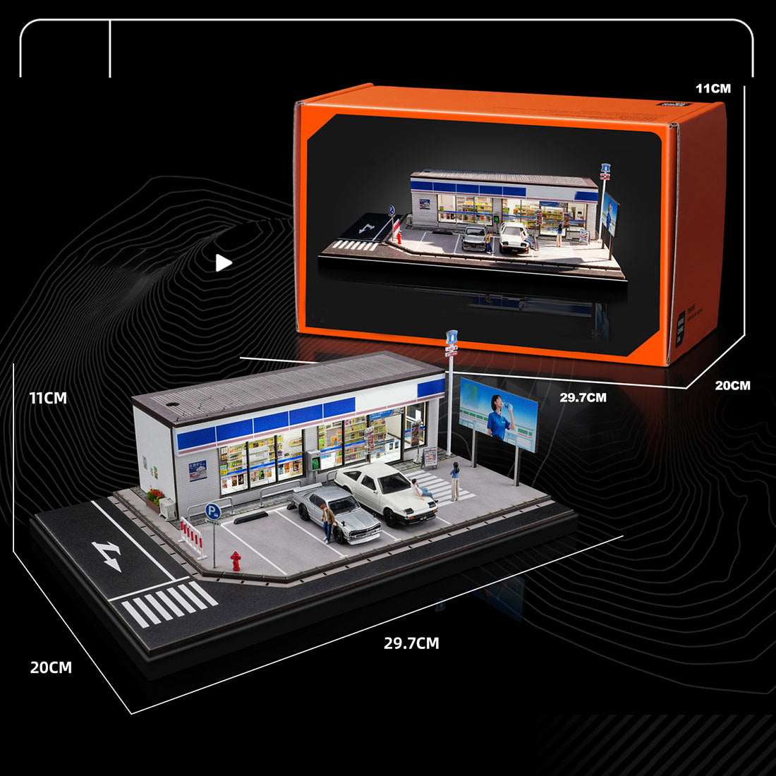1/64 scale lawson convenience store diorama building scene model