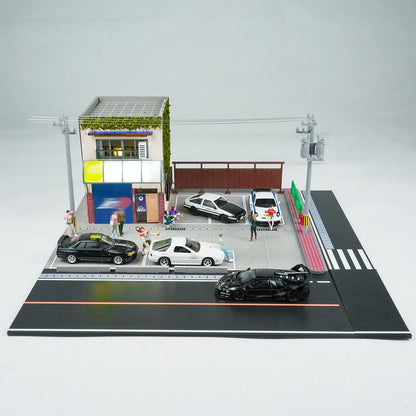 1/64 Japanese Tofu Shop Diorama | LED Street Scene Model | Fanbrick