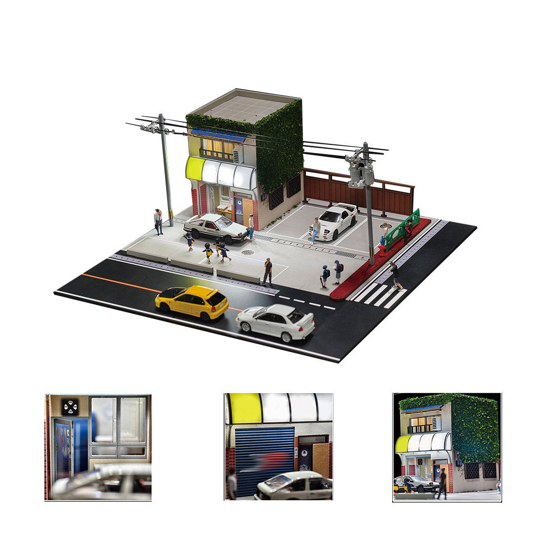 1/64 Scale Tofu Shop Diorama Building Scene Model with Parking Area&nbsp;