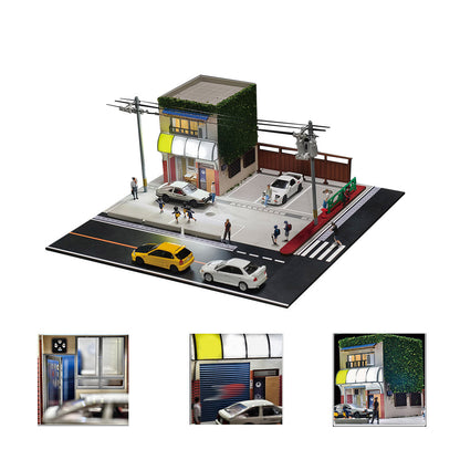 1/64 Scale Tofu Shop Diorama Building Scene Model with Parking Area&nbsp;