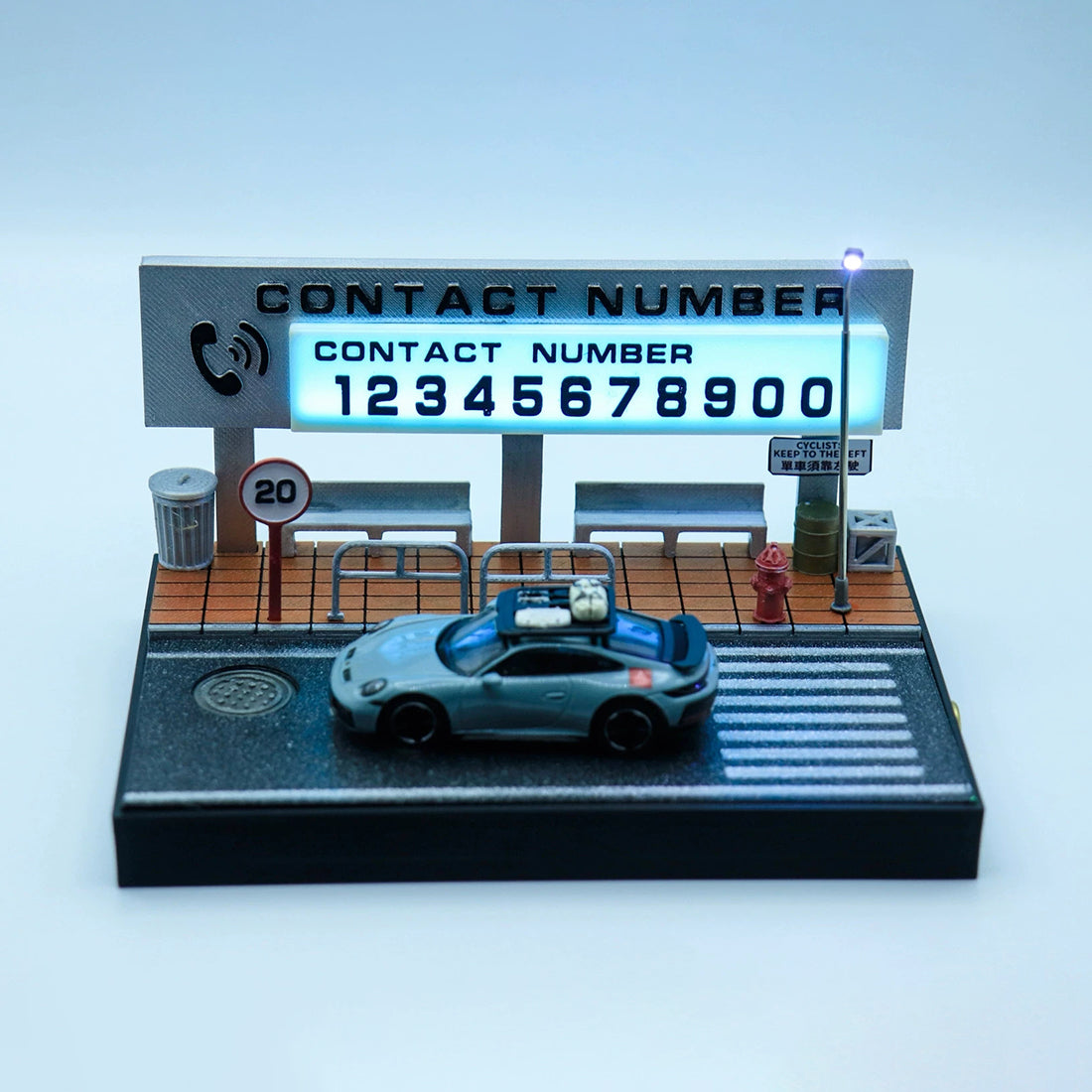 1/64 scale collectible bus stop scene display for diecast vehicles