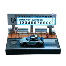 1/64 scale urban street bus stop diorama display for diecast vehicles