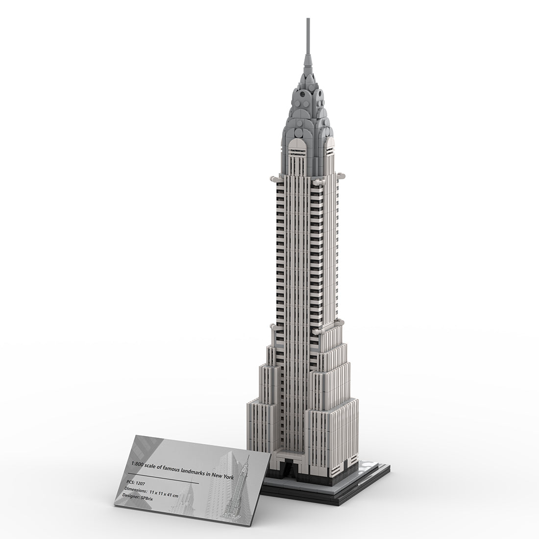 moc-127022 chrysler building 1/800 scale building blocks set (1207pcs)