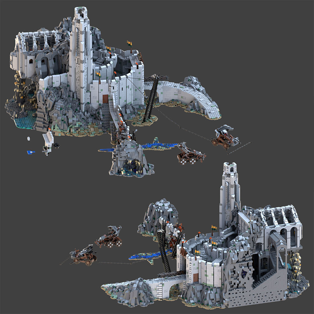 moc-228790 medieval sci-fi film fortress valley scene helms deep building blocks set(12807pcs)
