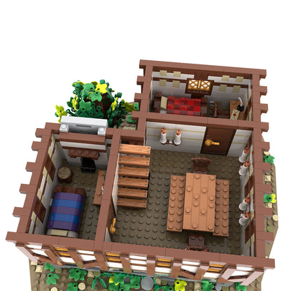 moc-202047 medieval tavern & inn building blocks set(3745pcs)