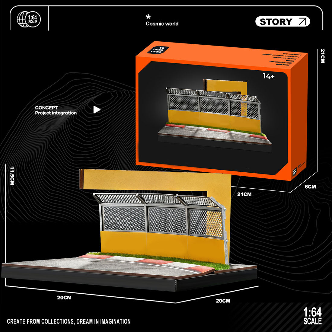 1/64 scale racing corner diorama race track display scene