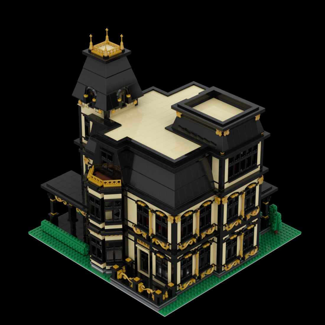 gothic victorian mansion european villa building blocks (5528pcs)