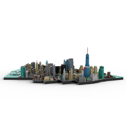 MOC-221106 1/2000 Scale Manhattan Downtown Financial District Architecture Building Blocks Set (10523PCS) by Taters