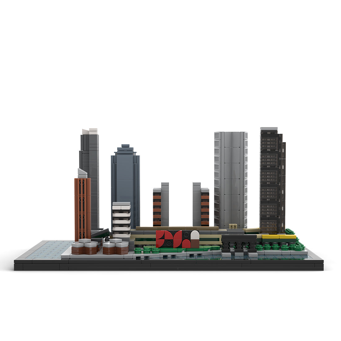 moc-166240 1/2000 scale modern american city skyline building blocks set (907pcs)