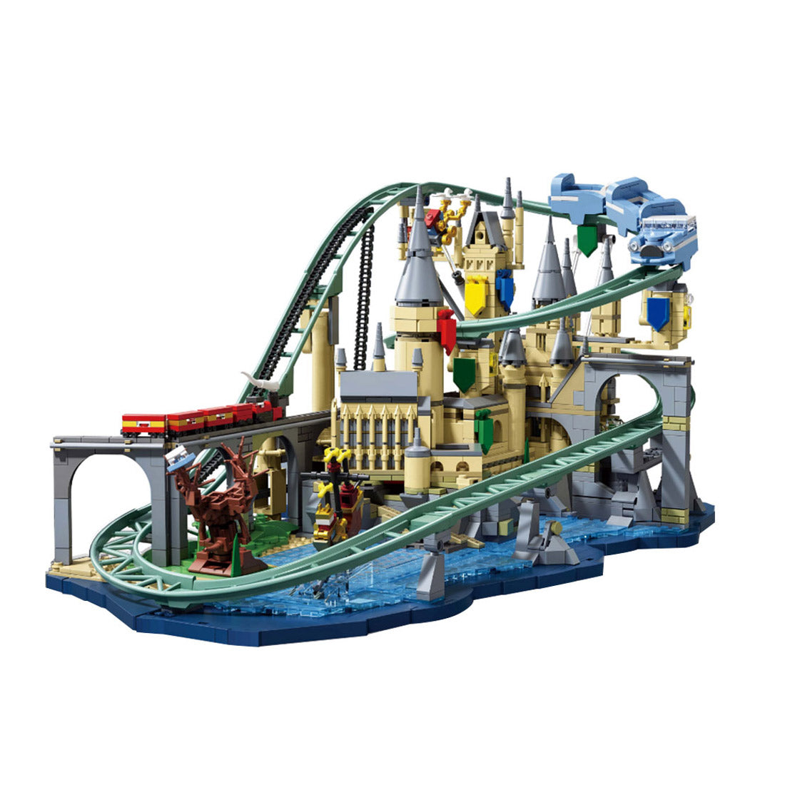 Sci-Fi Electric Motorized Castle Roller Coaster Building Block