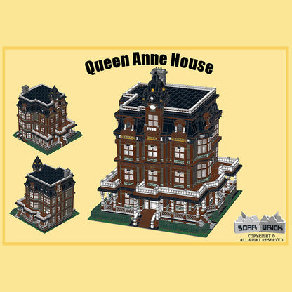 Queen Anne Haus Große bolivianische Architektur-Straßenszene Bausteine von Soar Brick