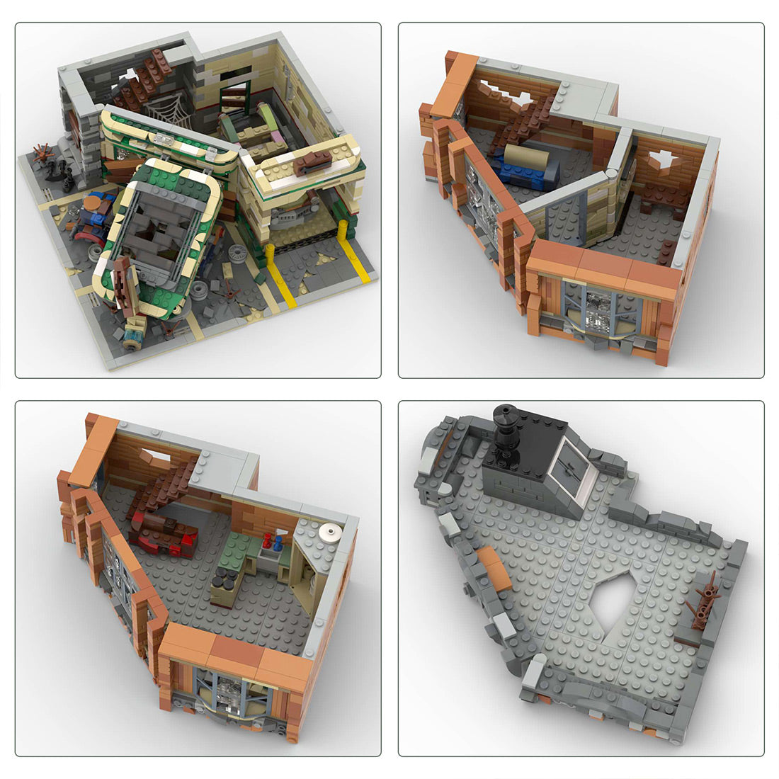 moc-66422 corner garage - apocalypse version building blocks set（3065pcs+）