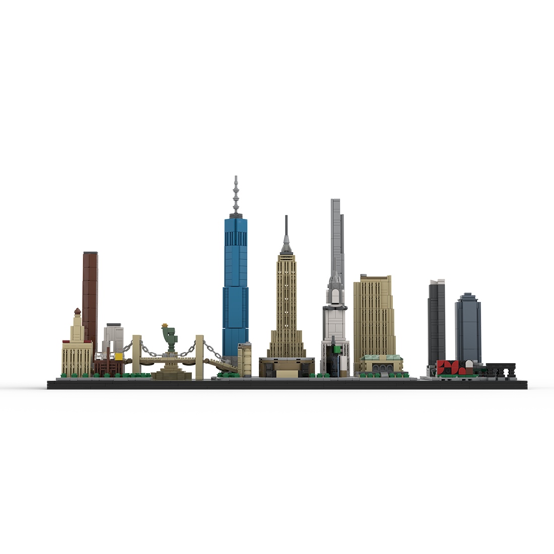 moc-171090 1/2000 scale new york City skyline building blocks set (1871pcs)