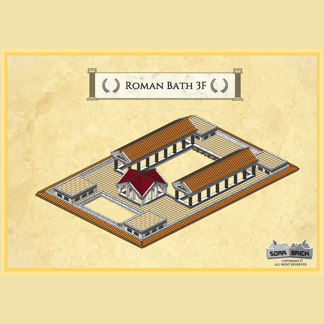 ancient roman bath building block set (30812pcs)