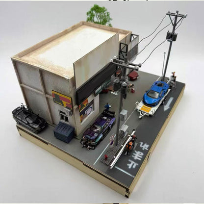 1/64 scale japanese style car modification garage diorama model kit