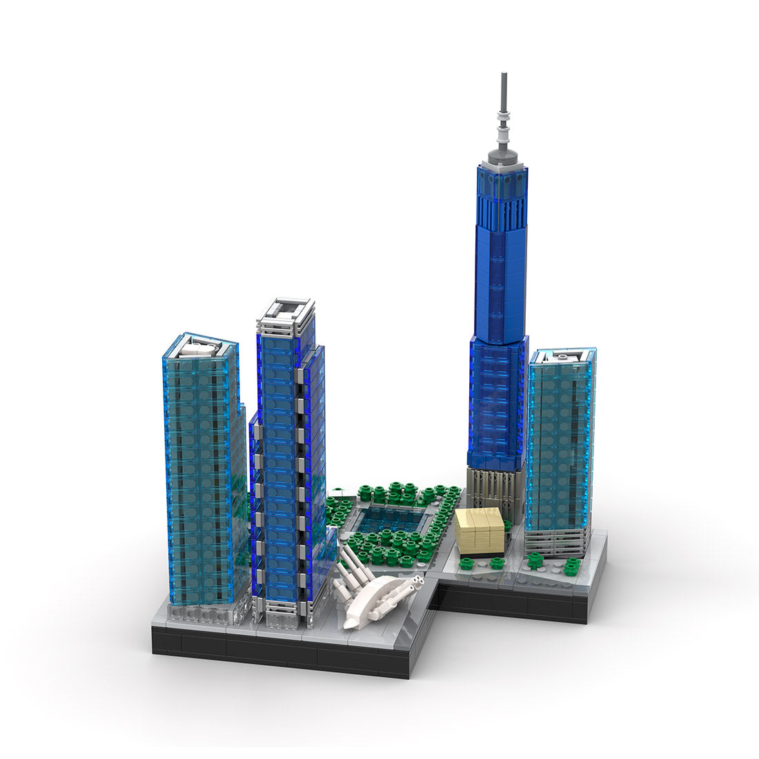 1/2000 scale the new world trade center building blocks set (1593pcs)