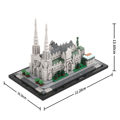 moc-212962 1/800 scale st. patrick’s cathedral building blocks set (580pcs)