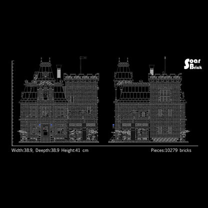 gothic castle villa victorian mansion building blocks set (10285pcs)