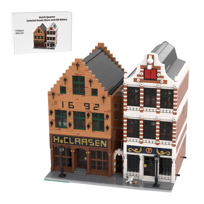 moc-197879 colonial goods store & old bakery building block set(7296pcs)